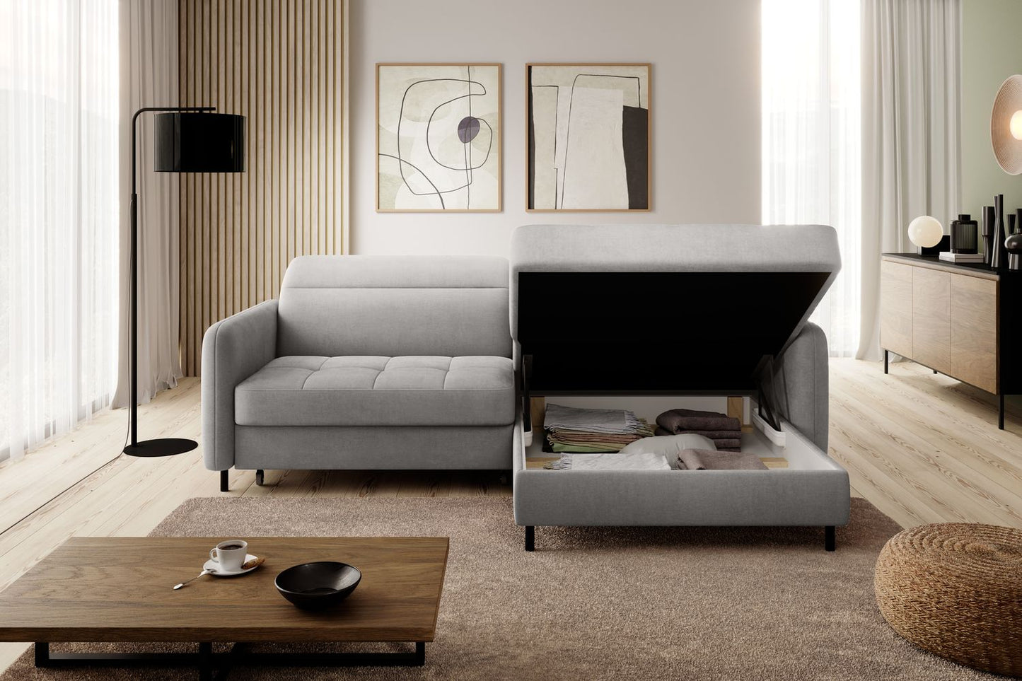 Corner Sleeper Sofa Gomsi 23 | size: Width: 228cm, Height: 100cm, Depth: 165cm | color: Touch | image: 1 | variant: 1014605