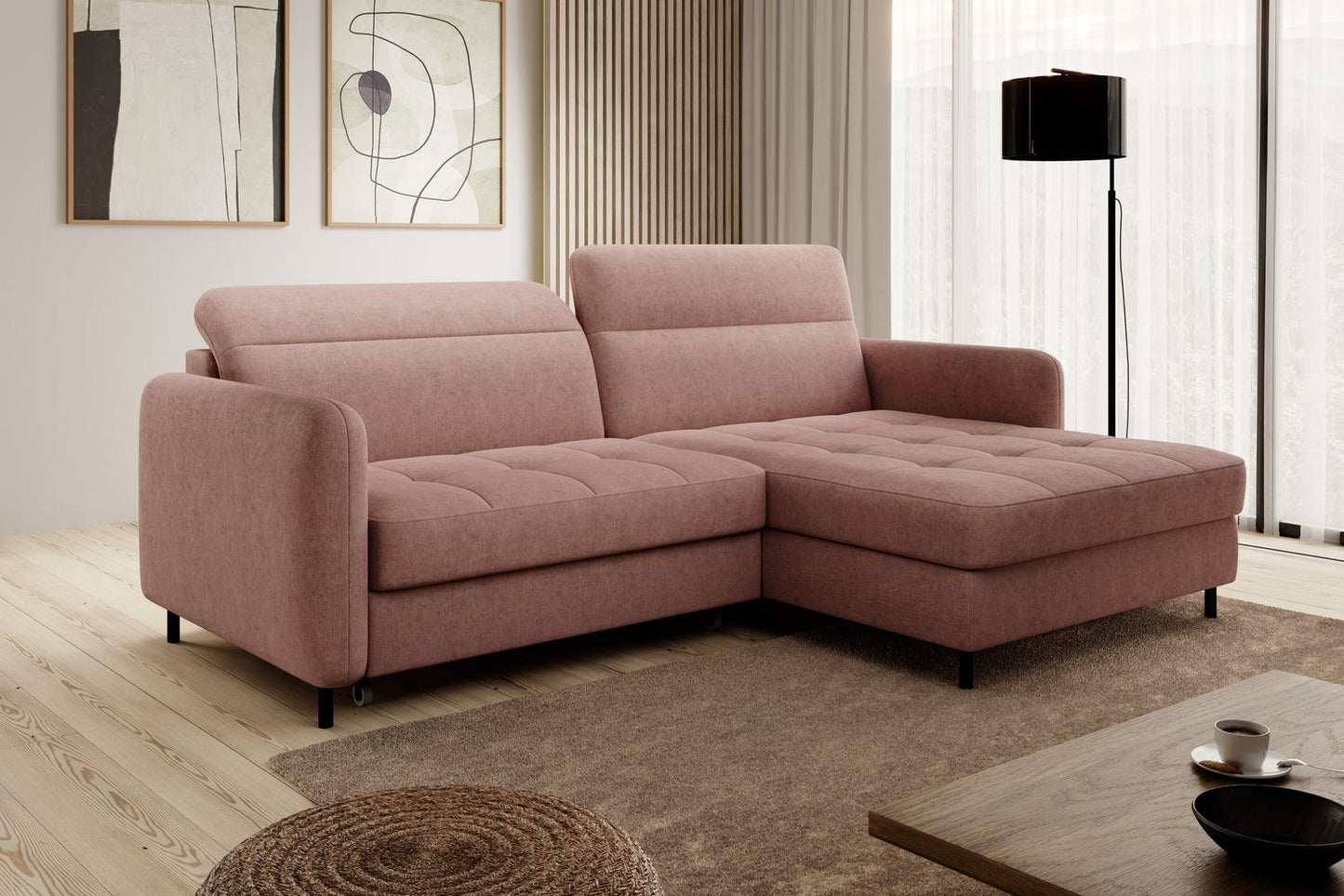Corner Sleeper Sofa Gomsi 34 | size: Width: 228cm, Height: 100cm, Depth: 165cm | color: Raquel | image: 1 | variant: 1014616