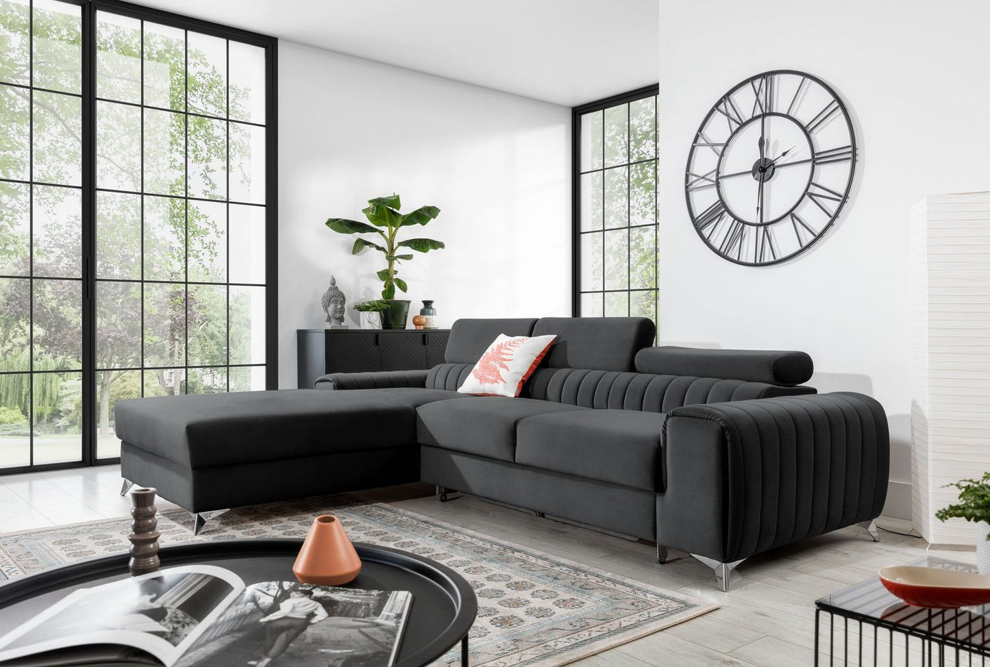 Corner Sleeper Sofa Grayson 31 | size: Width: 275cm, Height: 98cm, Depth: 205cm | color: Nube | image: 1 | variant: 1014652