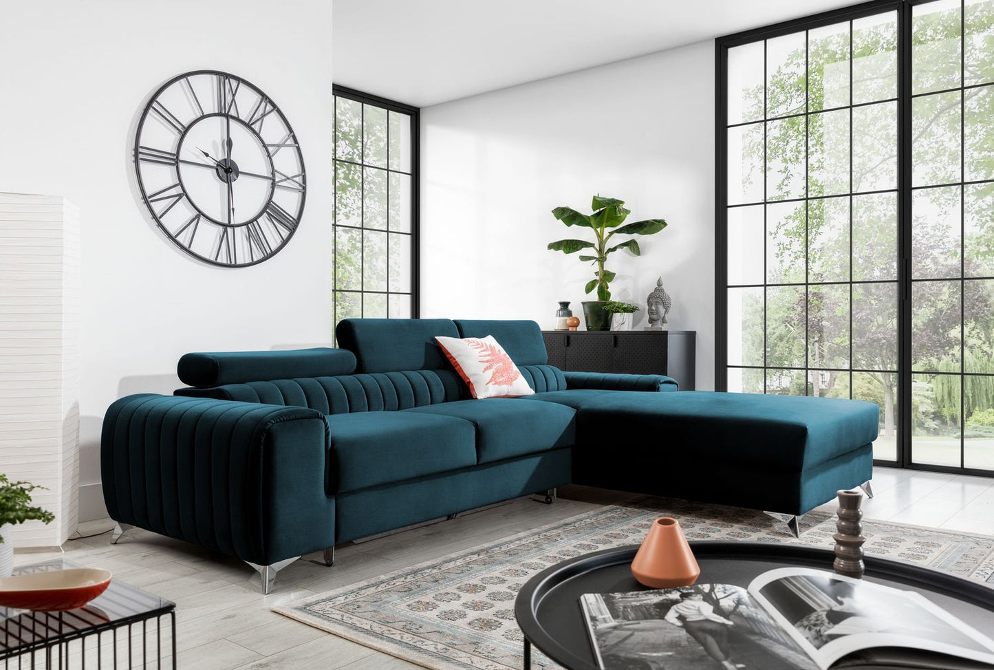 Corner Sleeper Sofa Grayson 47 | size: Width: 275cm, Height: 98cm, Depth: 205cm | color: Nube | image: 1 | variant: 1014668