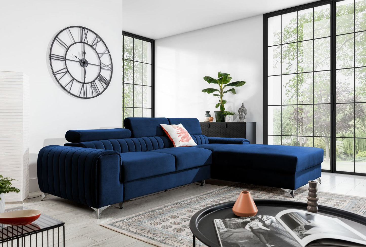 Corner Sleeper Sofa Grayson 48 | size: Width: 275cm, Height: 98cm, Depth: 205cm | color: Velvetmat | image: 1 | variant: 1014669