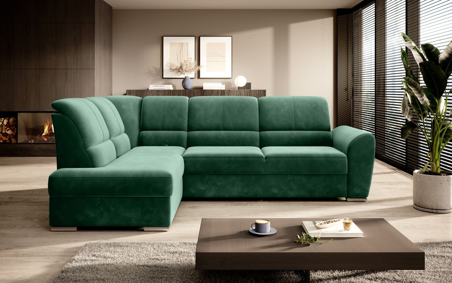 Corner Sleeper Sofa Horncastle 29 | size: Width: 270cm, Height: 93cm, Depth: 186cm | color: Lukso | image: 1 | variant: 1016243