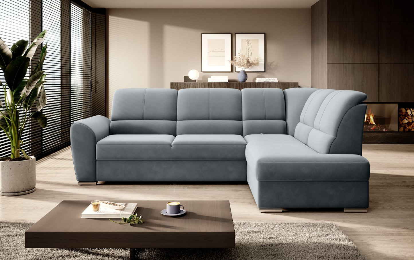 Corner Sleeper Sofa Horncastle 47 | size: Width: 270cm, Height: 93cm, Depth: 186cm | color: Velvetmat | image: 1 | variant: 1016261