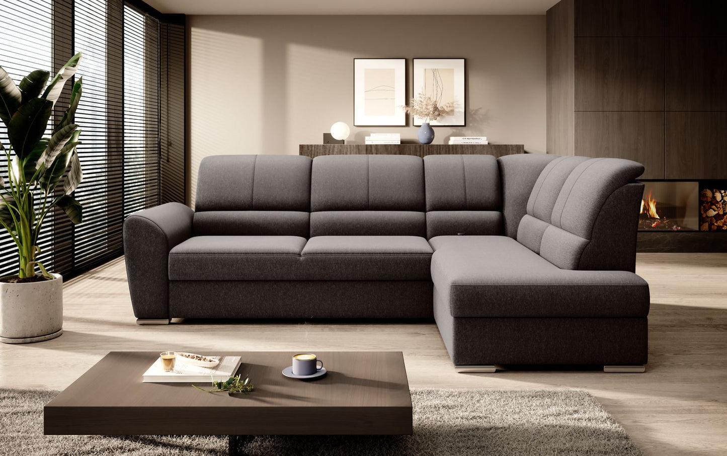 Corner Sleeper Sofa Horncastle 61 | size: Width: 270cm, Height: 93cm, Depth: 186cm | color: Flores | image: 1 | variant: 1016275