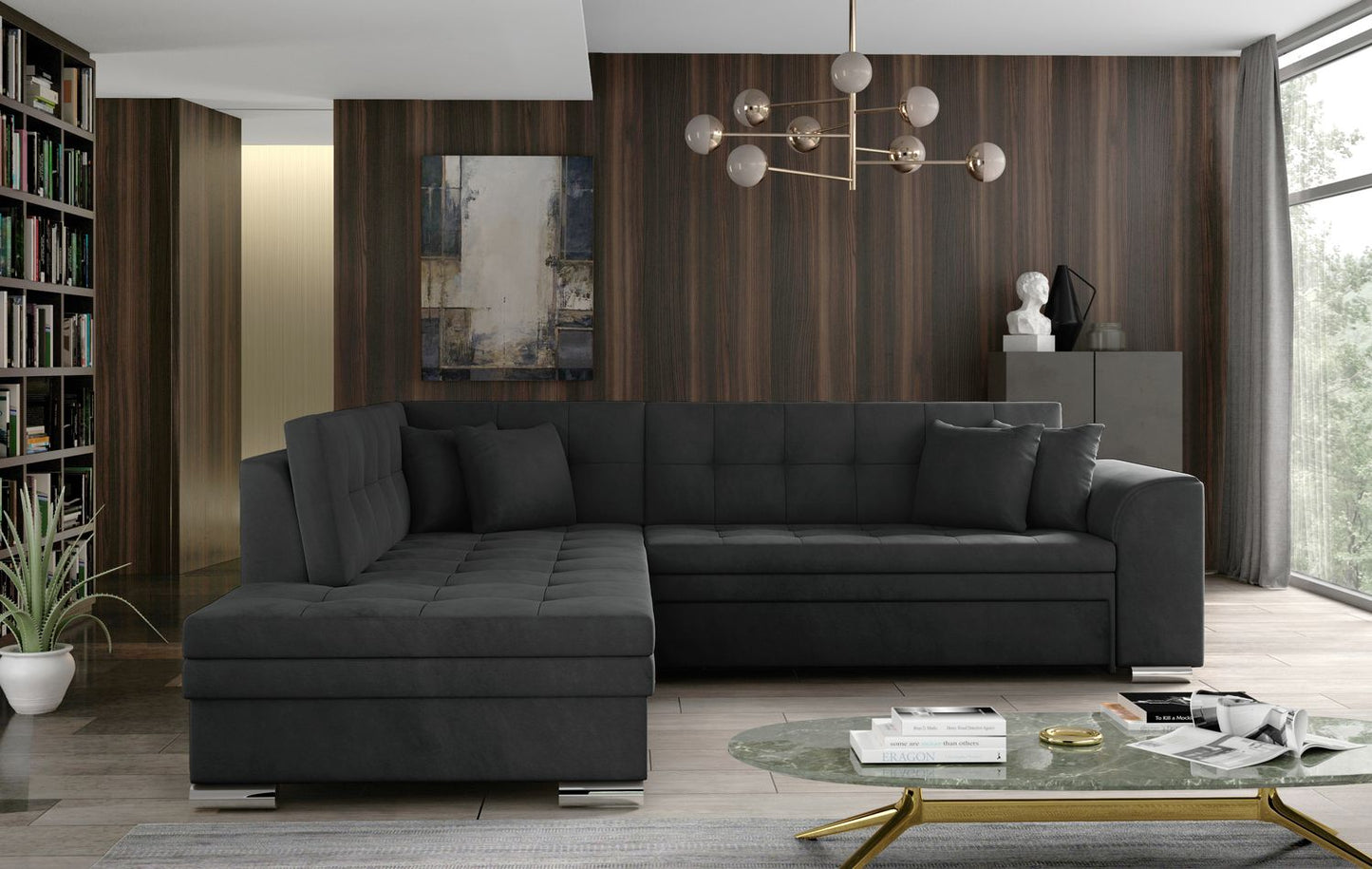 Corner Sleeper Sofa Kettering 59 | size: Width: 260cm, Height: 80cm, Depth: 58cm | color: Paros | image: 1 | variant: 1017289