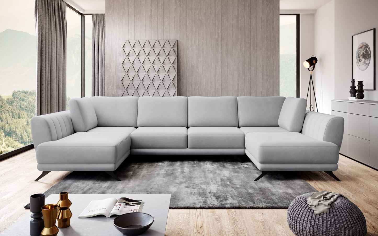 Corner Sleeper Sofa Larco 5 | size: Width: 362cm, Height: 90cm, Depth: 191cm | color: Sola | image: 1 | variant: 1014679