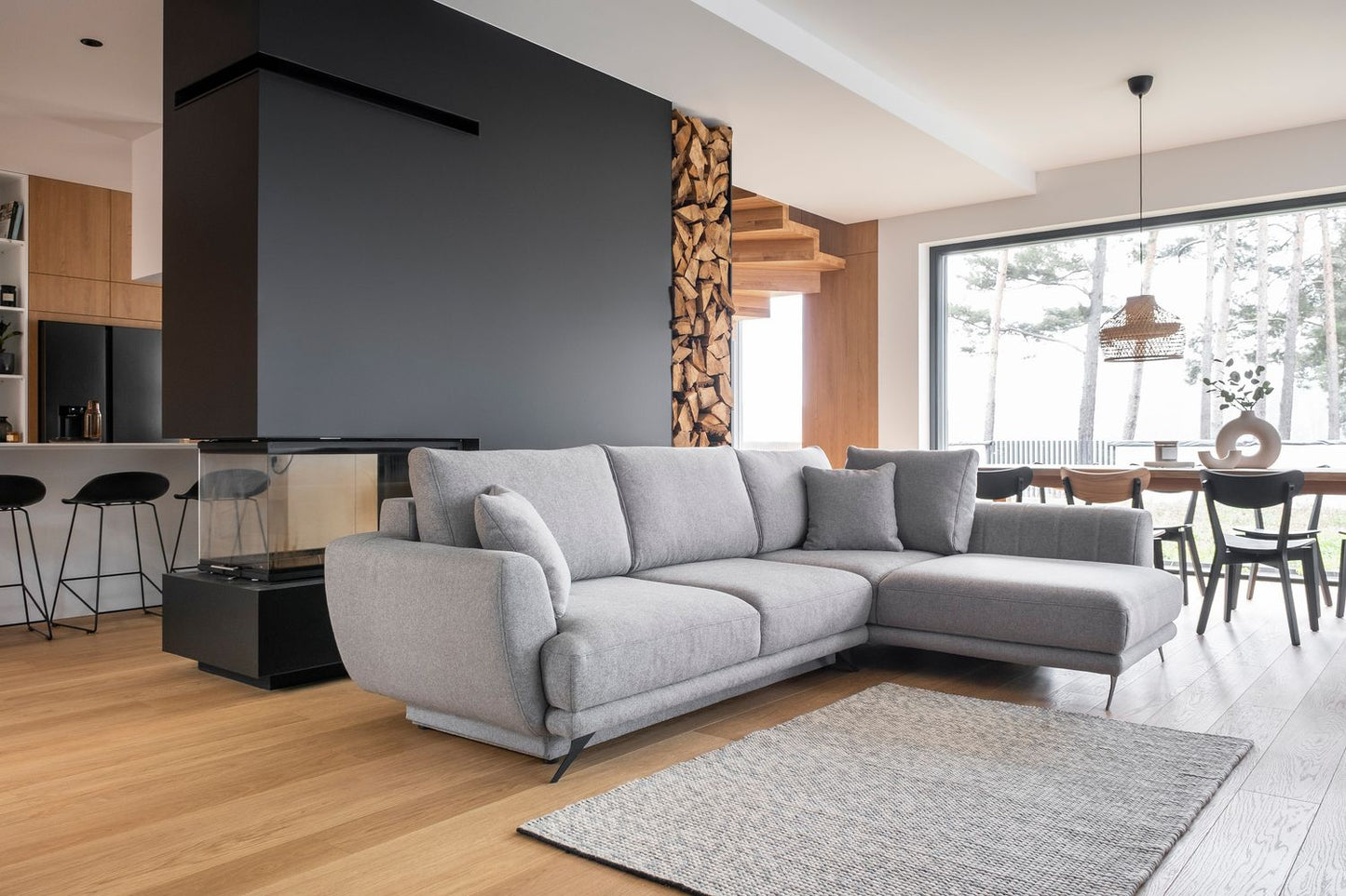 Corner Sleeper Sofa Larde 1 | size: Width: 276cm, Height: 90cm, Depth: 191cm | color: Gray | image: 1 | variant: 1014000