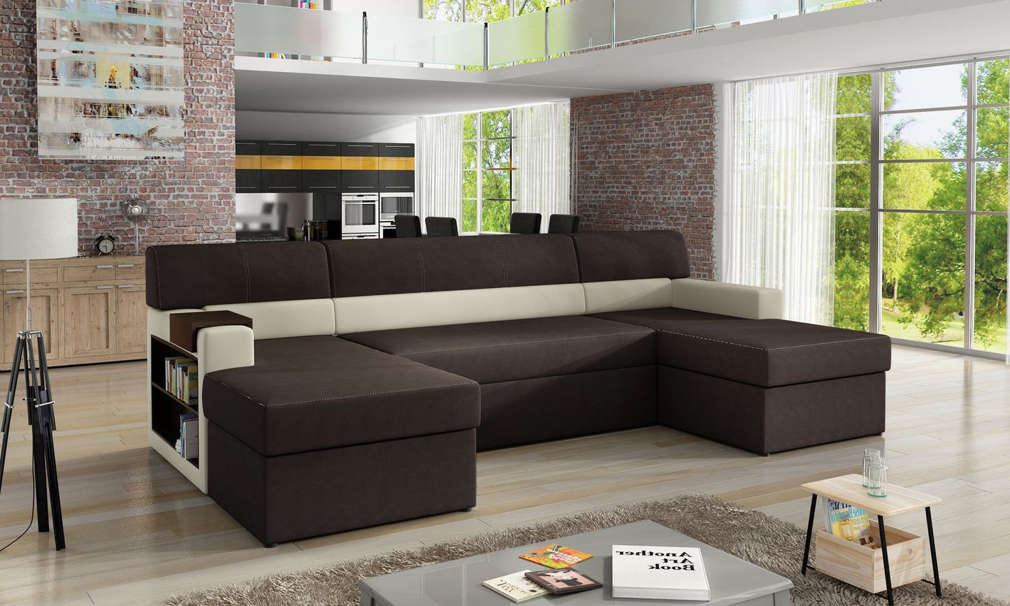 Corner Sleeper Sofa Leicester 9 | size: Width: 314cm, Height: 86cm, Depth: 57cm | color: Jasmine/Soft | image: 1 | variant: 1017018