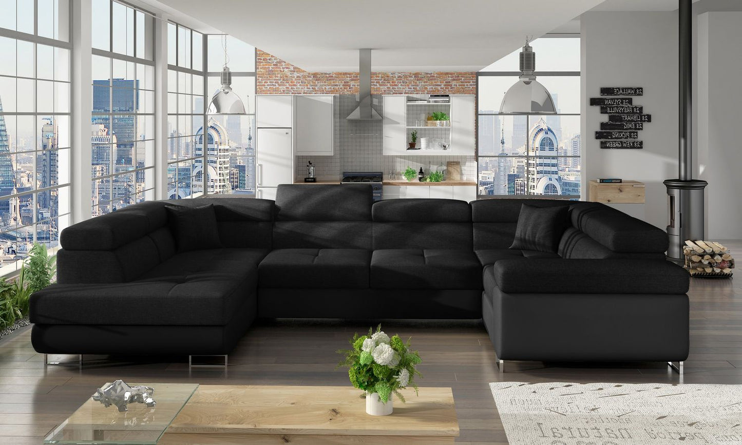 Corner Sleeper Sofa Letto 53 | size: Width: 340cm, Height: 90cm, Depth: 58cm | color: Sawana/Soft | image: 1 | variant: 1015813