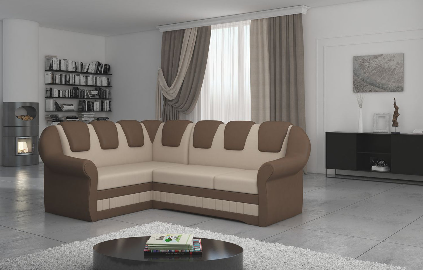 Corner Sleeper Sofa Lord II 4 | size: Width: 243cm, Height: 105cm, Depth: 55cm | color: Jasmine/Soft | image: 1 | variant: 1015822