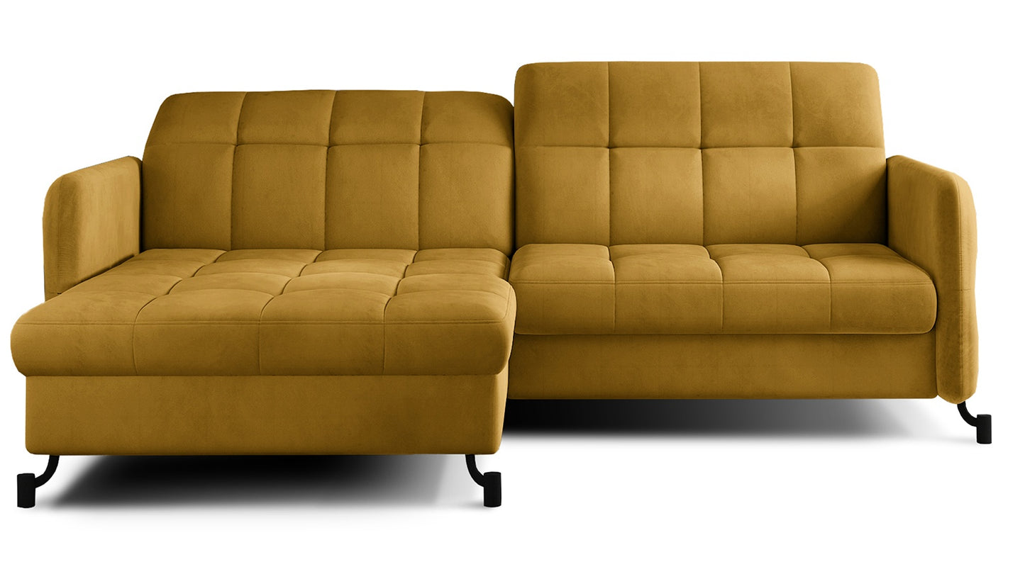 Corner Sleeper Sofa Lorelle 50 | size: Width: 225cm, Height: 105cm, Depth: 160cm | color: Yellow | image: 0 | variant: 1016027