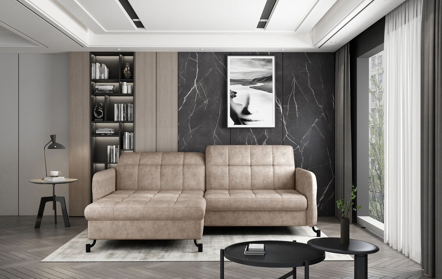 Corner Sleeper Sofa Lorelle 57 | size: Width: 225cm, Height: 105cm, Depth: 160cm | color: Dora | image: 1 | variant: 1016034