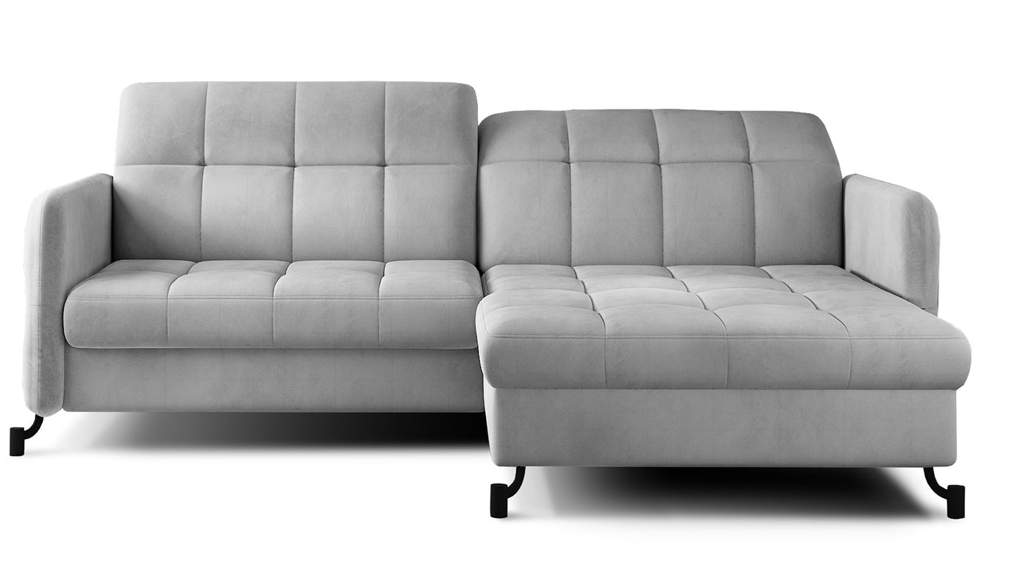Corner Sleeper Sofa Lorelle 6 | size: Width: 225cm, Height: 105cm, Depth: 160cm | color: Monolith | image: 0 | variant: 1015983
