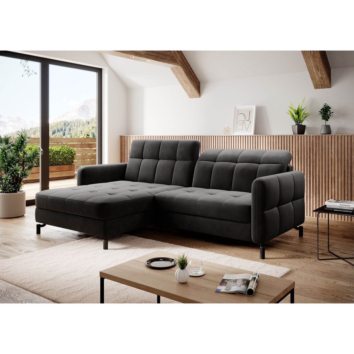 Corner Sleeper Sofa Lorelle 83 | size: Width: 225cm, Height: 105cm, Depth: 160cm | color: Kronos | image: 1 | variant: 1016060