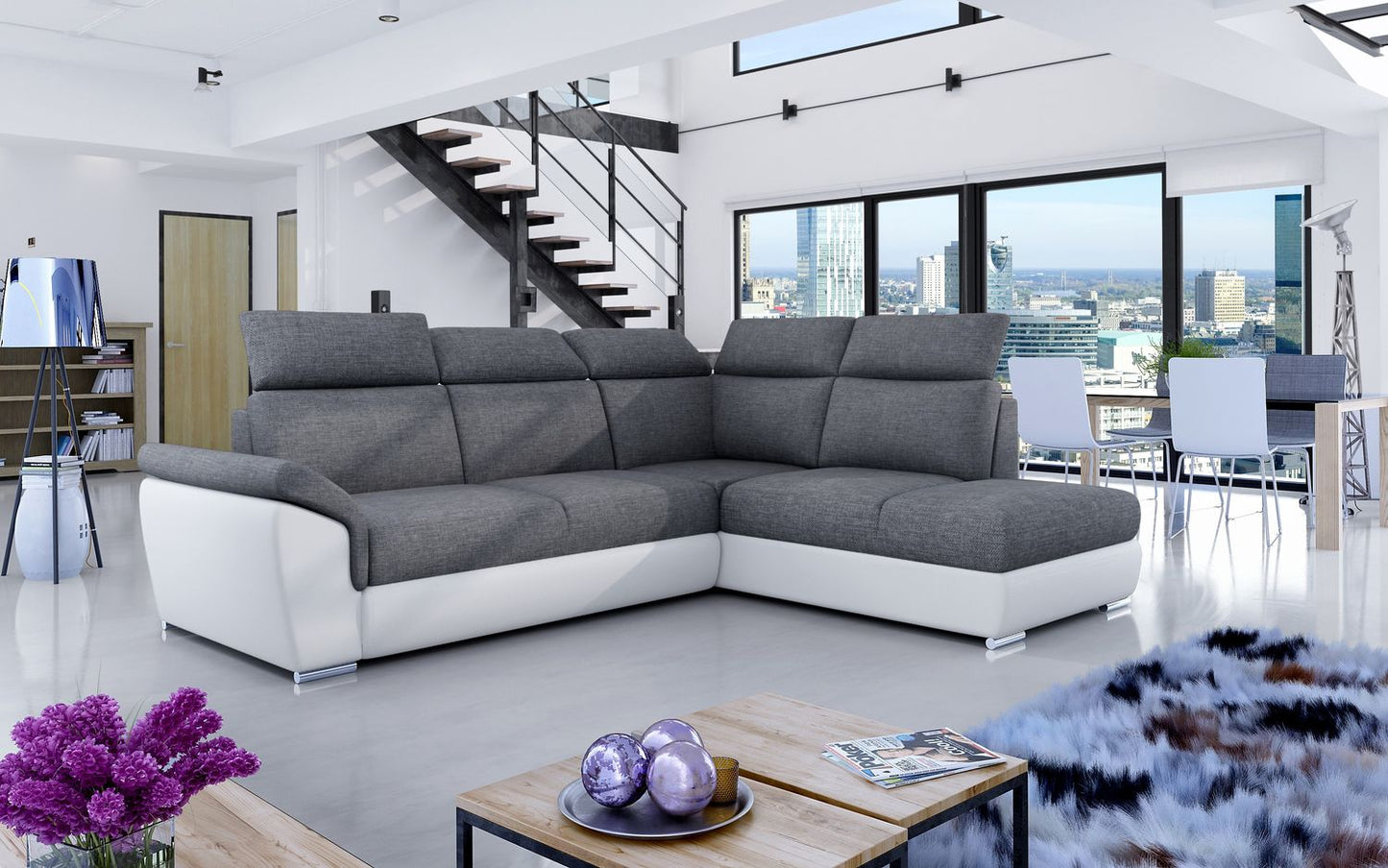 Corner Sleeper Sofa Loreto 26 | size: Width: 260cm, Height: 102cm, Depth: 60cm | color: Sawana/Soft | image: 1 | variant: 1015915
