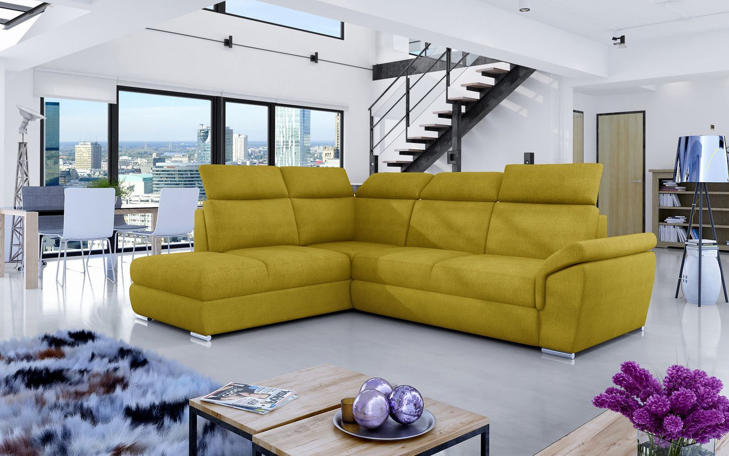 Corner Sleeper Sofa Loreto 32 | size: Width: 260cm, Height: 102cm, Depth: 60cm | color: Omega | image: 1 | variant: 1015921