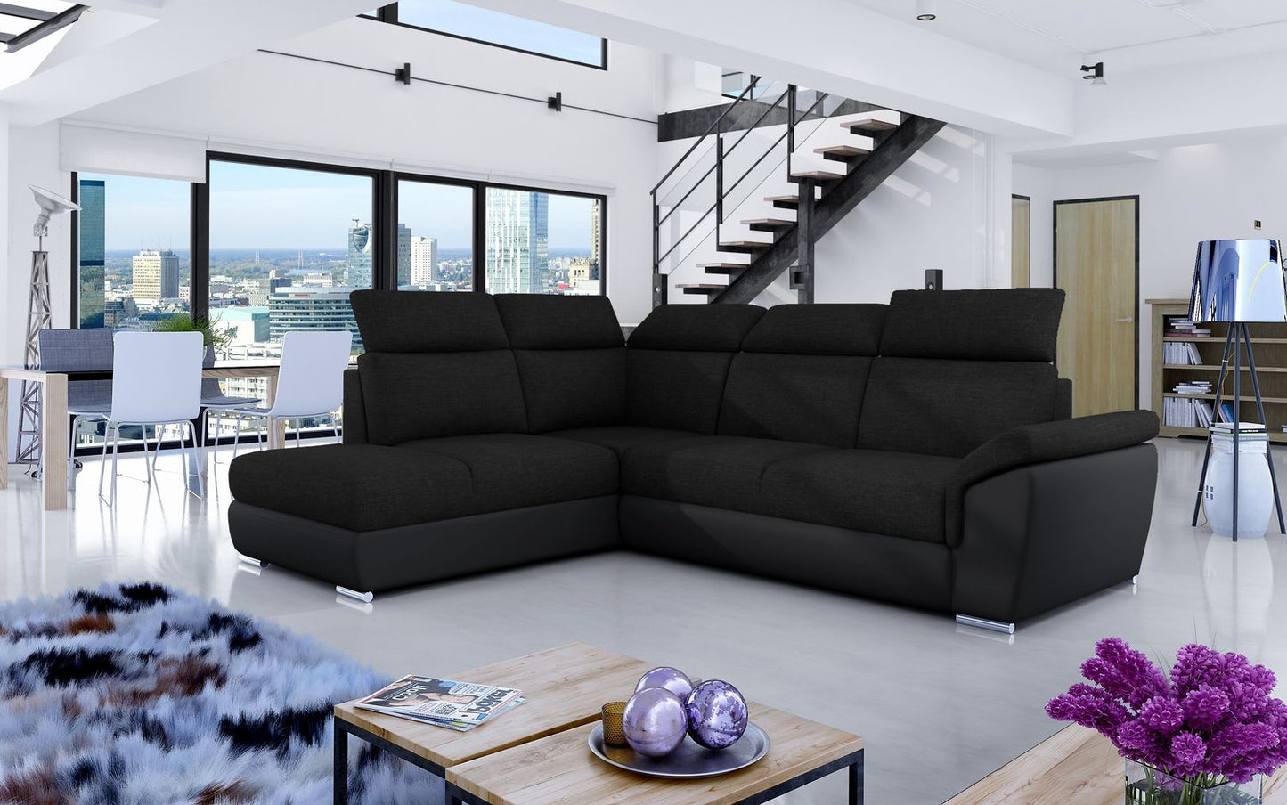 Corner Sleeper Sofa Loreto 58 | size: Width: 260cm, Height: 102cm, Depth: 60cm | color: Sawana/Soft | image: 1 | variant: 1015947