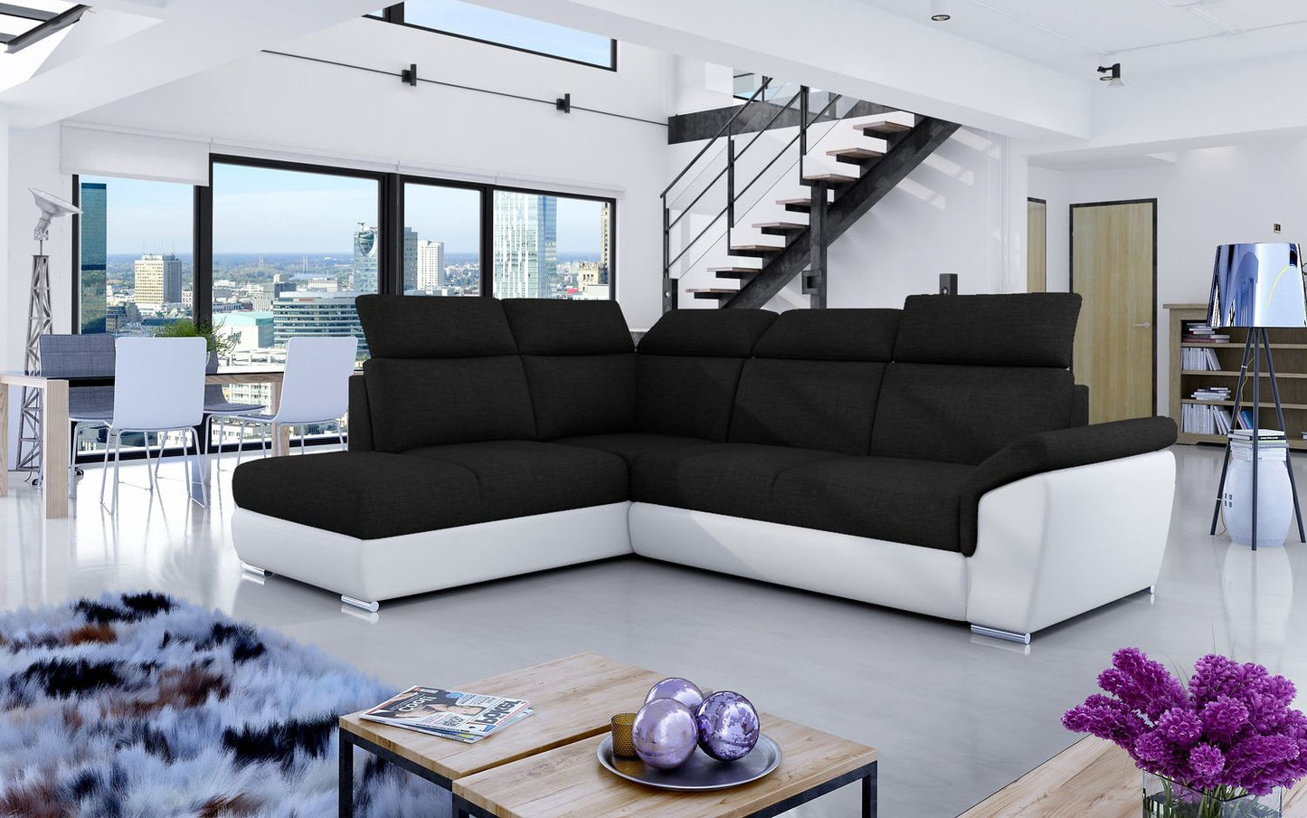 Corner Sleeper Sofa Loreto 59 | size: Width: 260cm, Height: 102cm, Depth: 60cm | color: Sawana/Soft | image: 1 | variant: 1015948