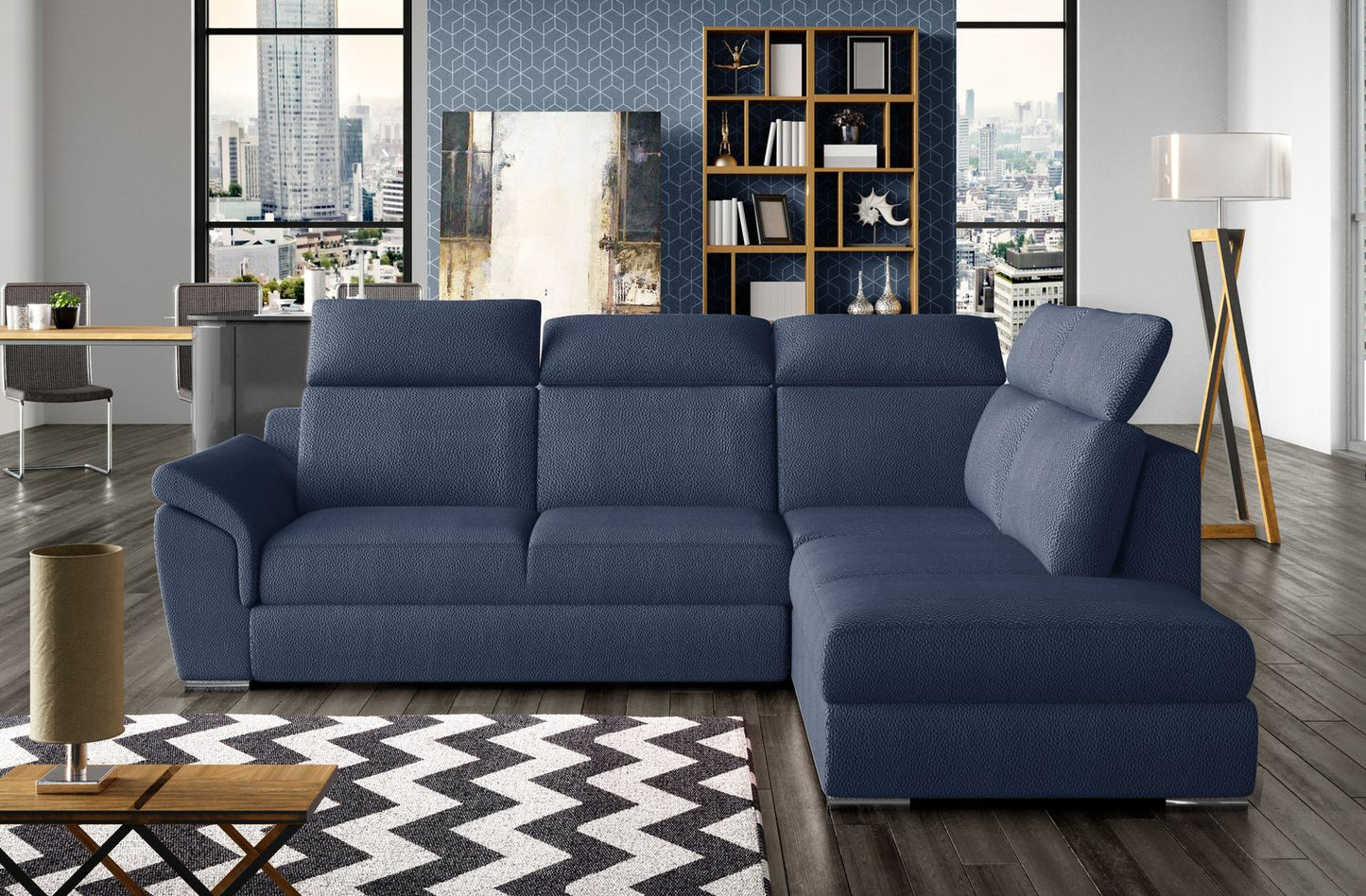 Corner Sleeper Sofa Loreto 68 | size: Width: 260cm, Height: 102cm, Depth: 60cm | color: Solar | image: 1 | variant: 1015957