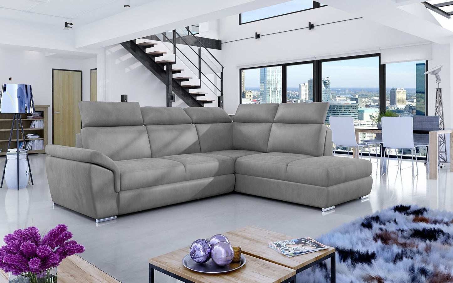 Corner Sleeper Sofa Melton Mowbray 10 | size: Width: 260cm, Height: 102cm, Depth: 60cm | color: Monolith | image: 1 | variant: 1016845