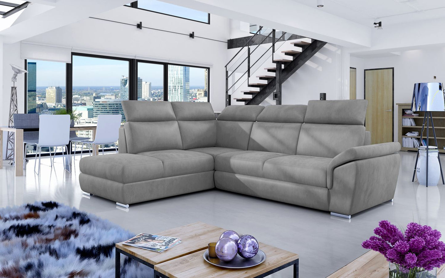 Corner Sleeper Sofa Melton Mowbray 39 | size: Width: 260cm, Height: 102cm, Depth: 60cm | color: Monolith | image: 1 | variant: 1016874
