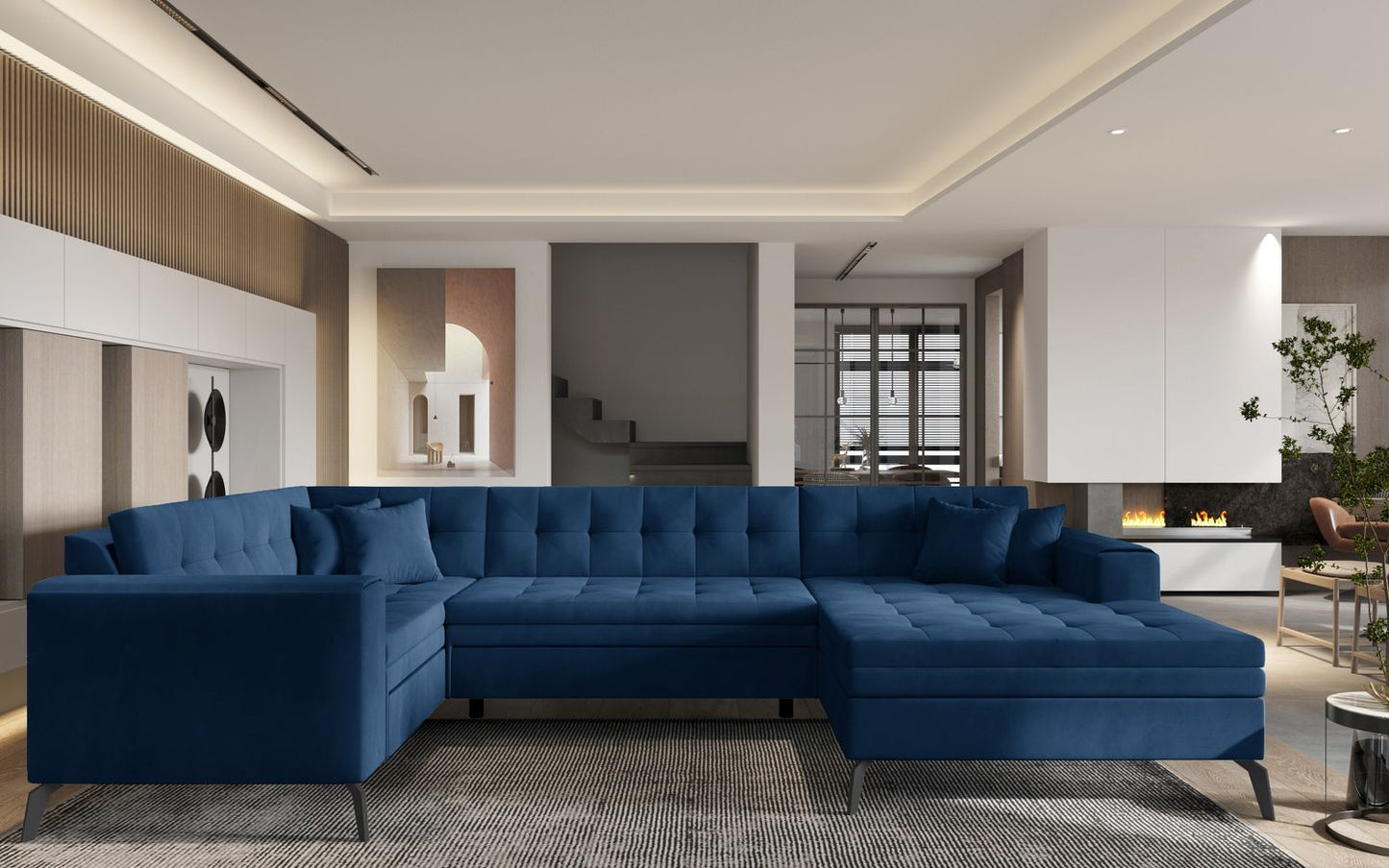 Corner Sleeper Sofa Montez 30 | size: Width: 340cm, Height: 93cm, Depth: 180cm | color: Nube | image: 1 | variant: 1014929