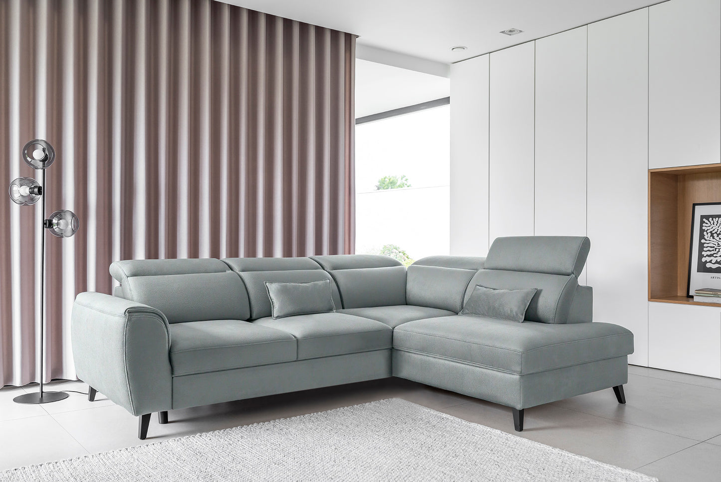 Corner Sleeper Sofa Noble 60 | size: Width: 255cm, Height: 100cm, Depth: 201cm | color: Savoi | image: 1 | variant: 1015111