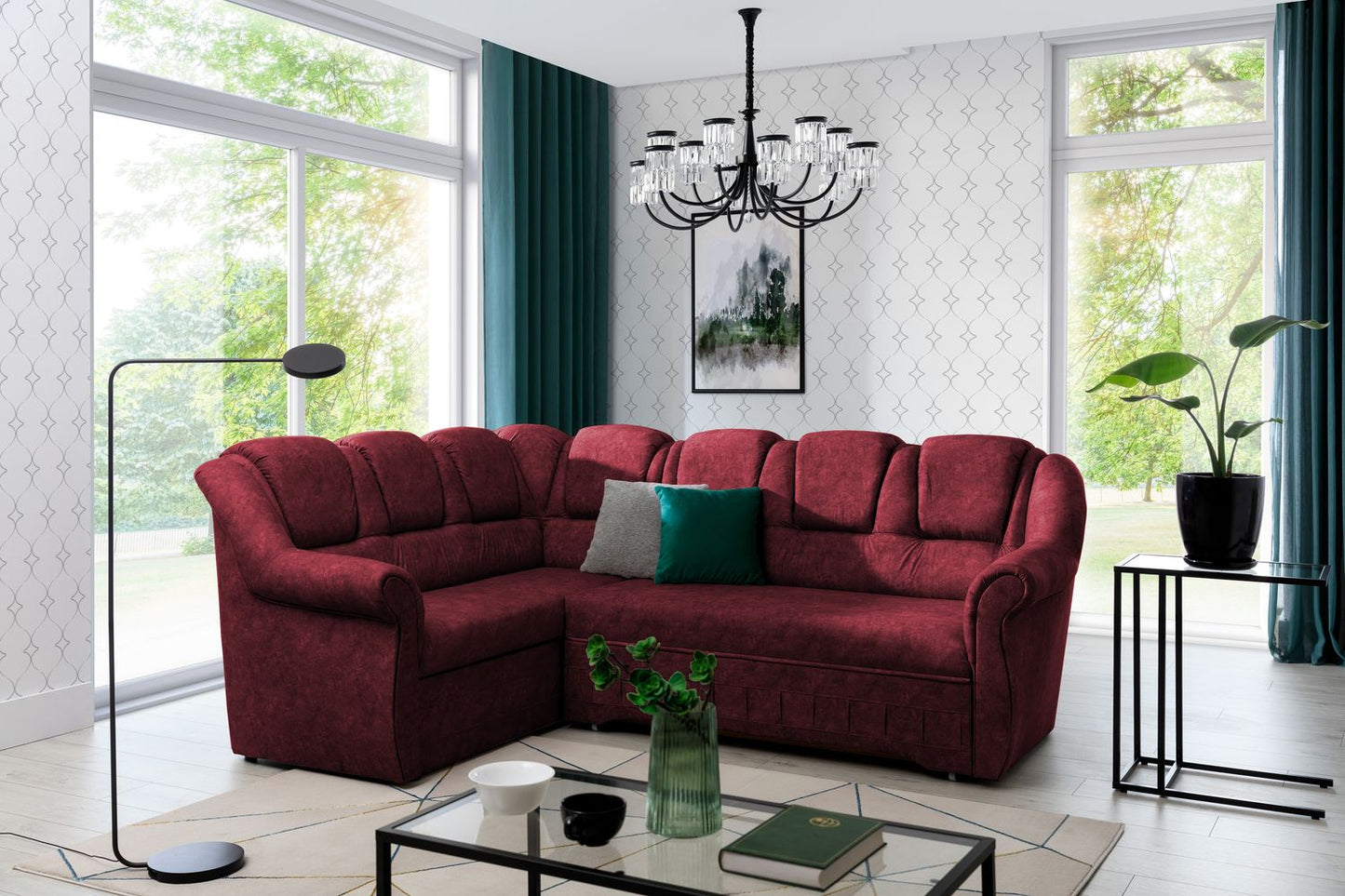 Corner Sleeper Sofa Oakham 39 | size: Width: 243cm, Height: 105cm, Depth: 190cm | color: Dora | image: 1 | variant: 1016803