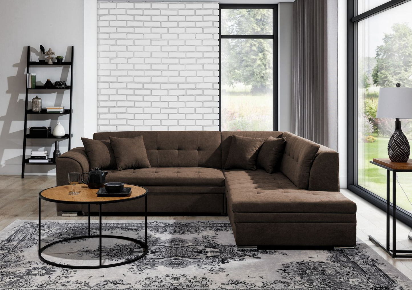 Corner Sleeper Sofa Pieretta 13 | size: Width: 260cm, Height: 80cm, Depth: 205cm | color: Poco | image: 1 | variant: 1016297