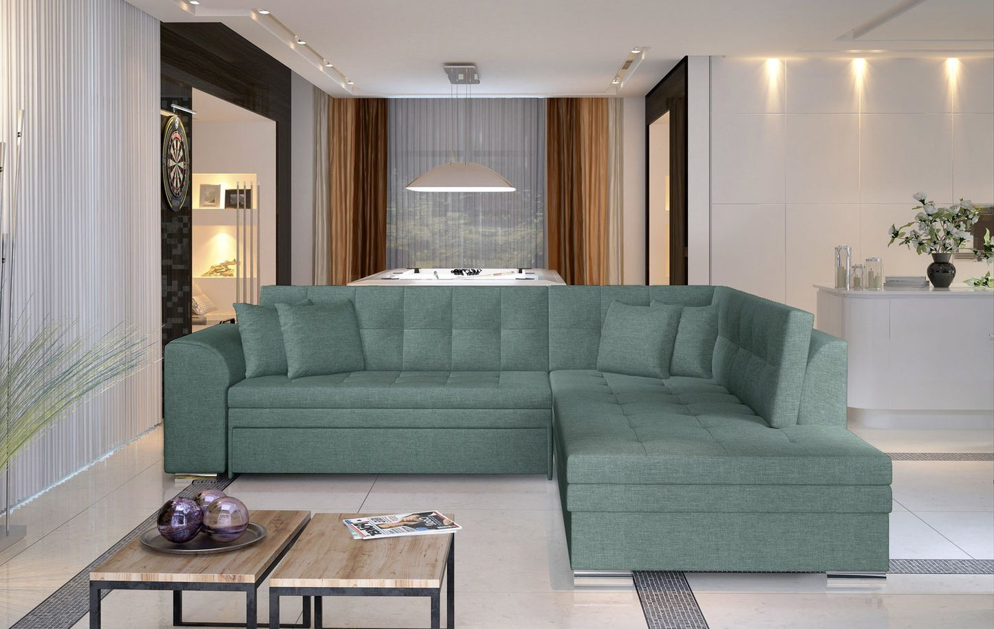 Corner Sleeper Sofa Pieretta 53 | size: Width: 260cm, Height: 80cm, Depth: 58cm | color: Cover | image: 1 | variant: 1016337
