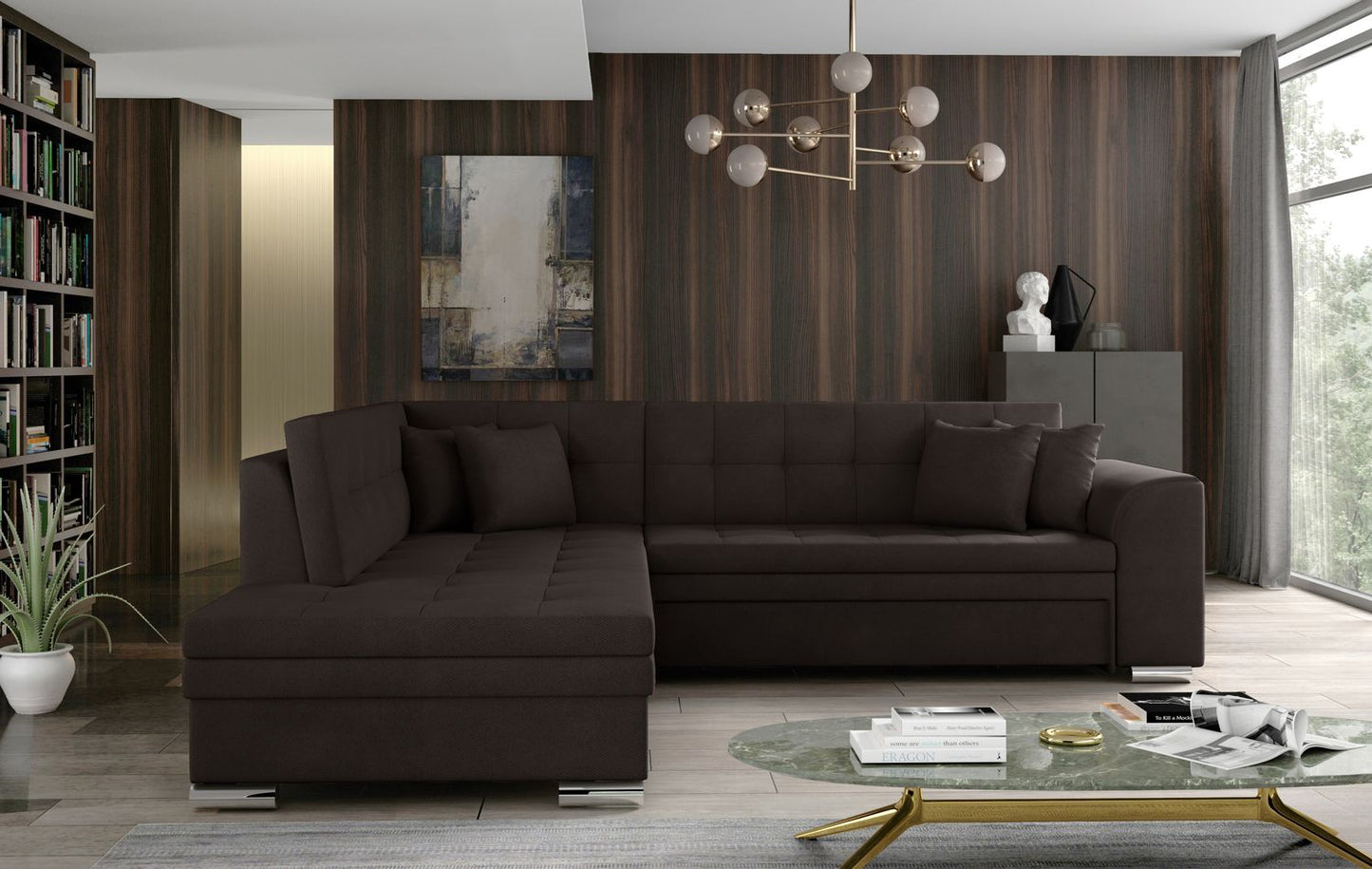 Corner Sleeper Sofa Pieretta 54 | size: Width: 260cm, Height: 80cm, Depth: 58cm | color: Jasmine | image: 1 | variant: 1016338