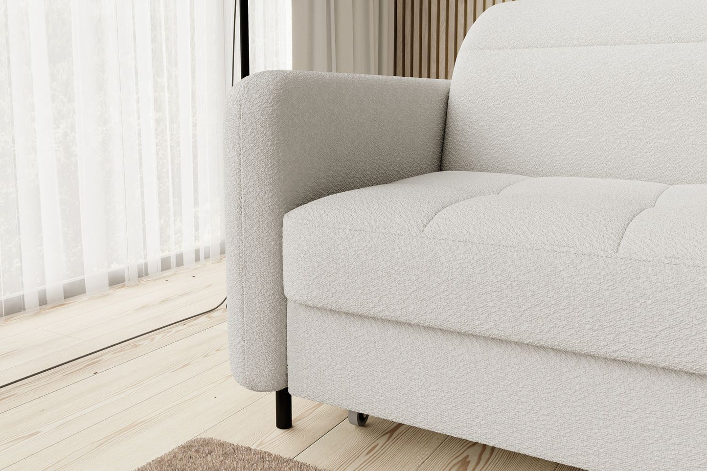 Corner Sleeper Sofa Portree 1 | size: Width: 228cm, Height: 100cm, Depth: 165cm | color: White | image: 5 | variant: 1014978