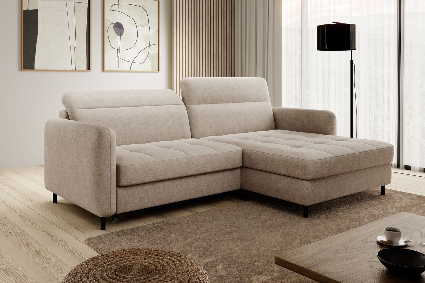Corner Sleeper Sofa Portree 31 | size: Width: 228cm, Height: 100cm, Depth: 165cm | color: Raquel | image: 1 | variant: 1015559