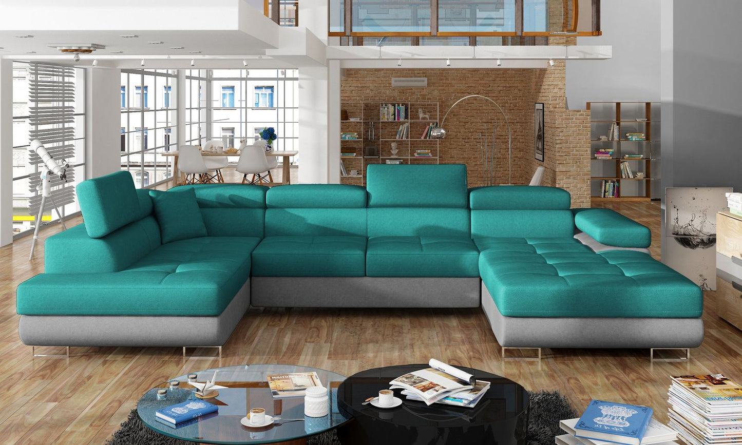 Corner Sleeper Sofa Rodrigo 8 | size: Width: 345cm, Height: 90cm, Depth: 58cm | color: Dora | image: 1 | variant: 1016376