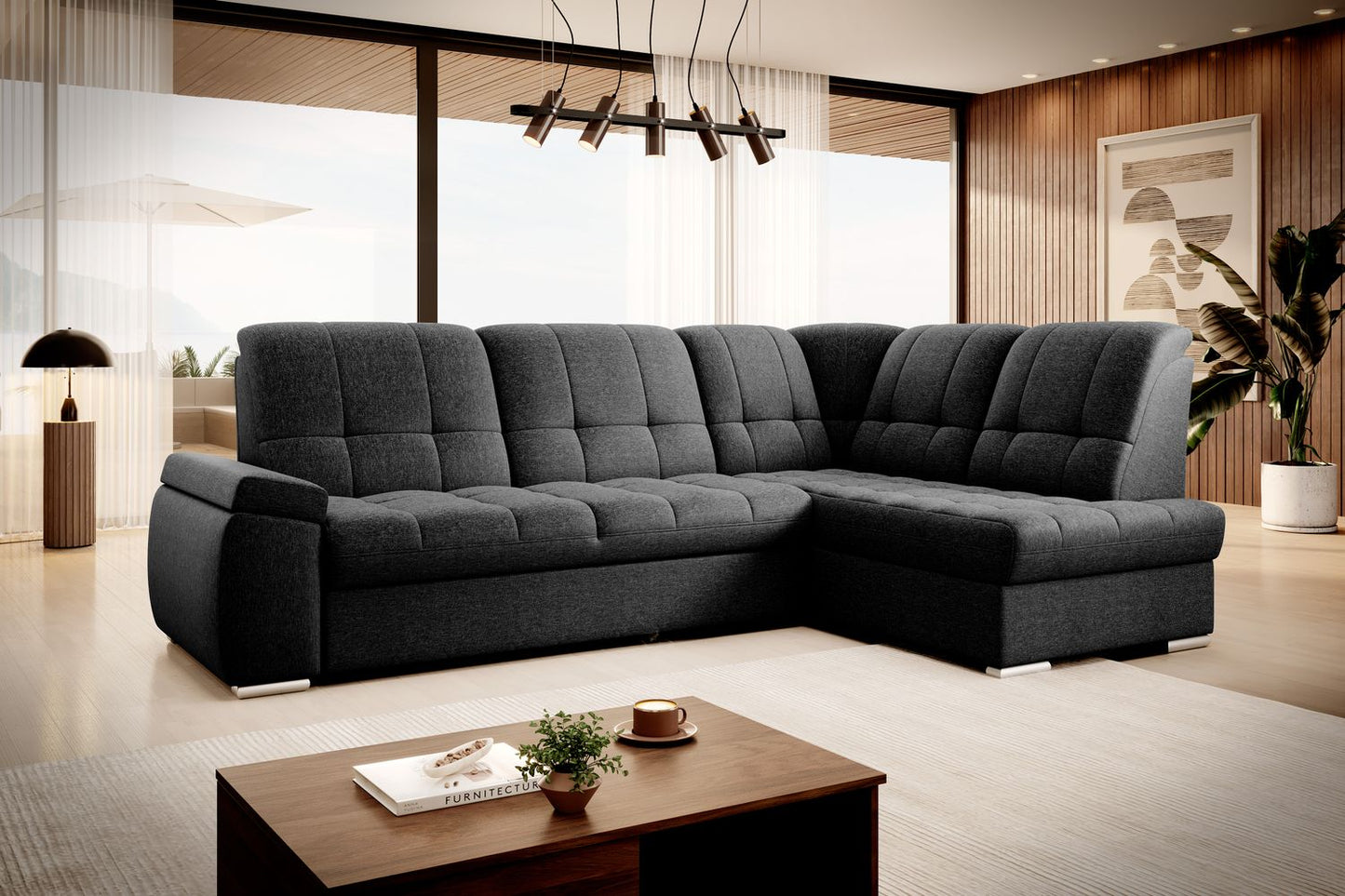 Corner Sleeper Sofa Sado 57 | size: Width: 272cm, Height: 95cm, Depth: 192cm | color: Flores | image: 1 | variant: 1015245