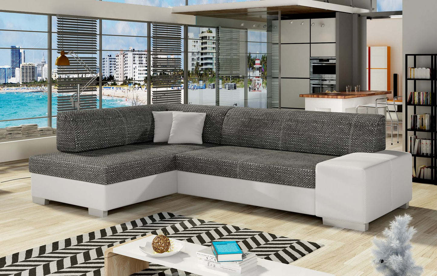 Corner Sleeper Sofa Salisbury 7 | size: Width: 268cm, Height: 73cm, Depth: 167cm | color: Berlin/Soft | image: 1 | variant: 1016610
