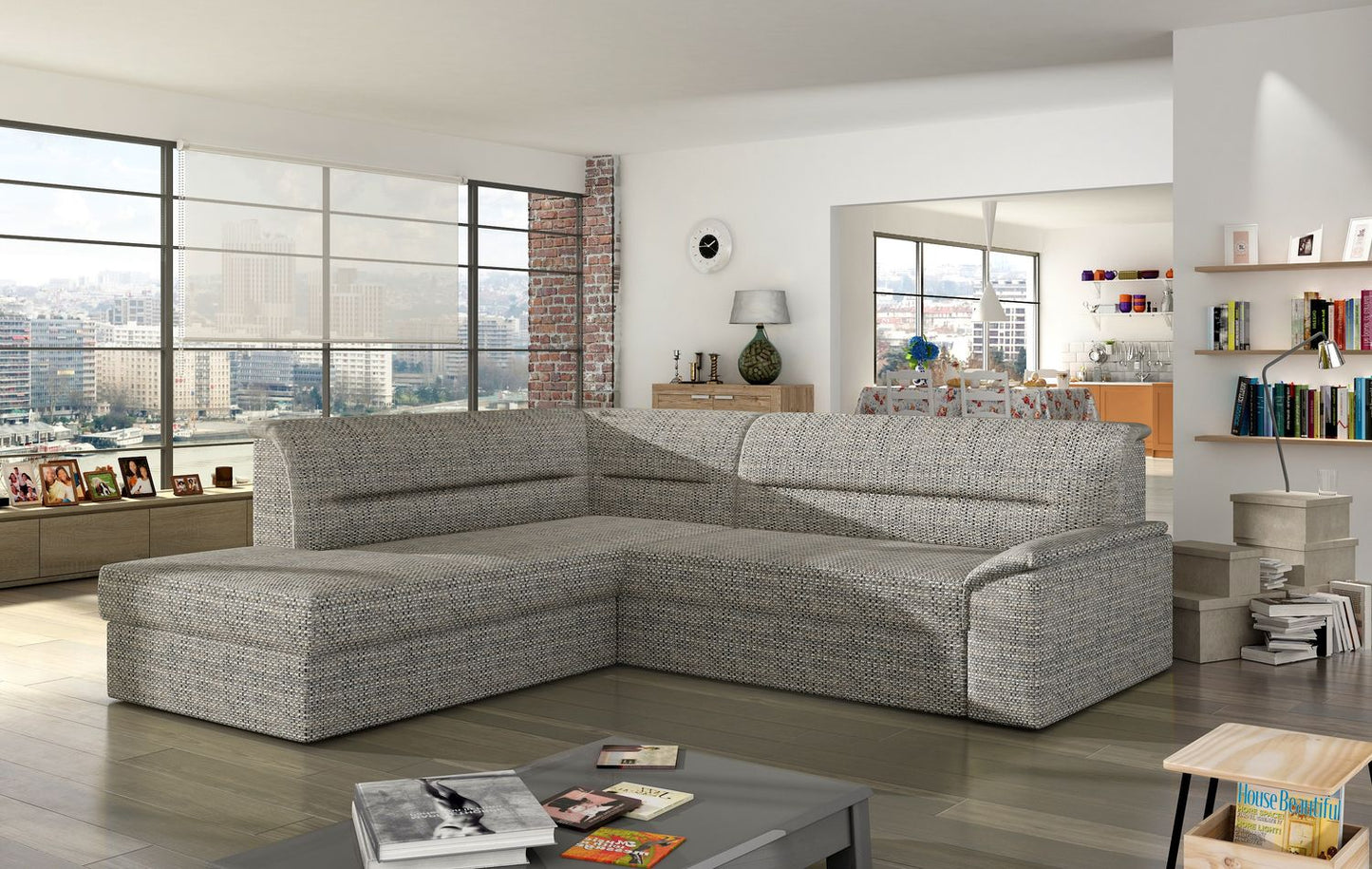 Corner Sleeper Sofa Sleaford 6 | size: Width: 212cm, Height: 90cm, Depth: 65cm | color: Berlin | image: 1 | variant: 1016439