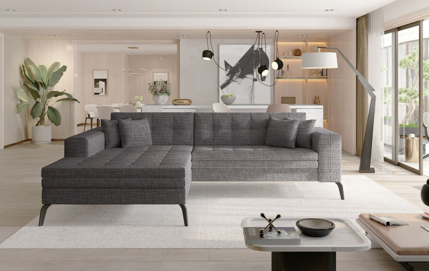 Corner Sleeper Sofa Solange 1 | size: Width: 292cm, Height: 80cm, Depth: 196cm | color: Berlin | image: 1 | variant: 1016410