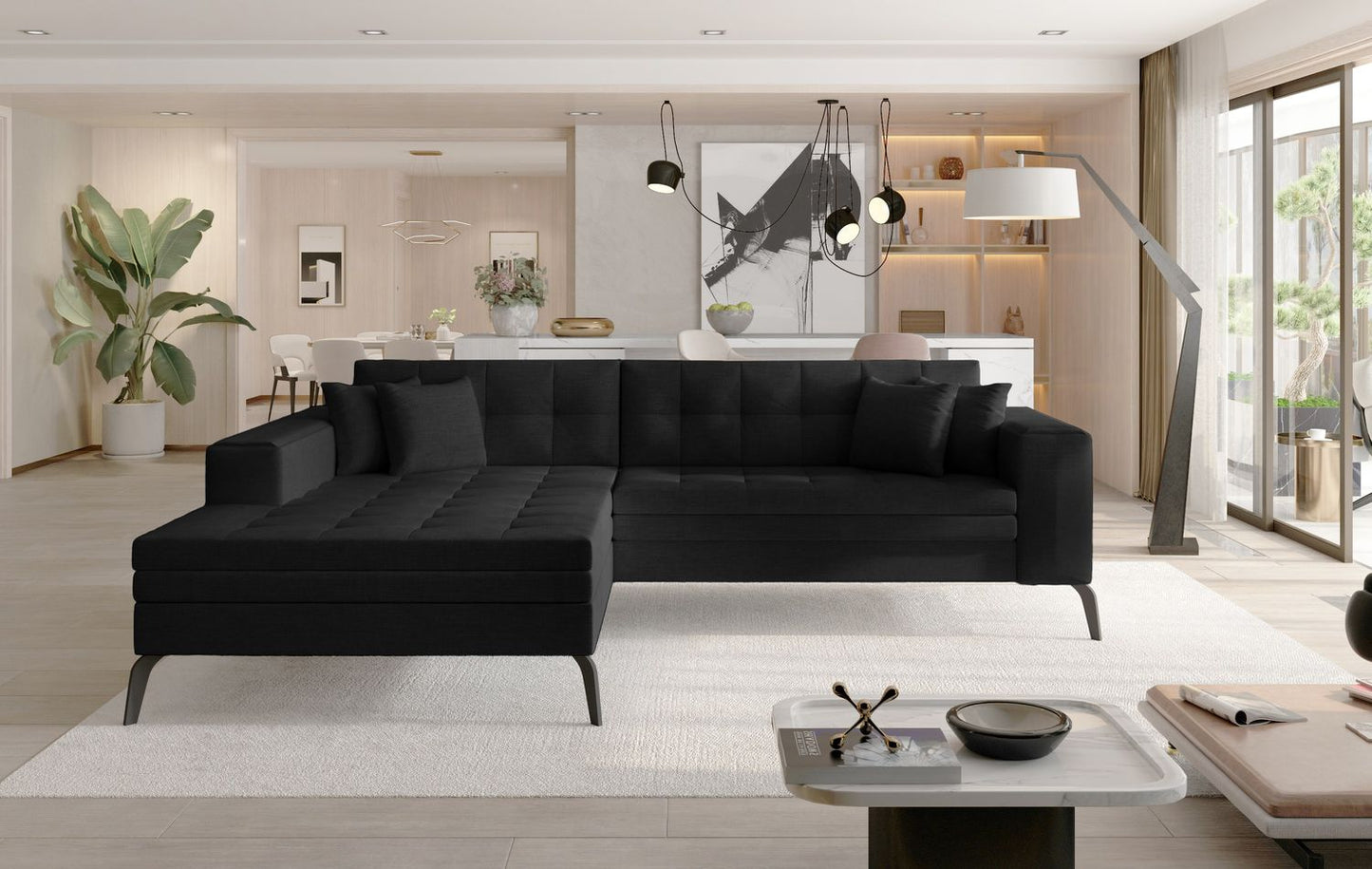Corner Sleeper Sofa Solange 3 | size: Width: 292cm, Height: 80cm, Depth: 196cm | color: Sawana | image: 1 | variant: 1016412