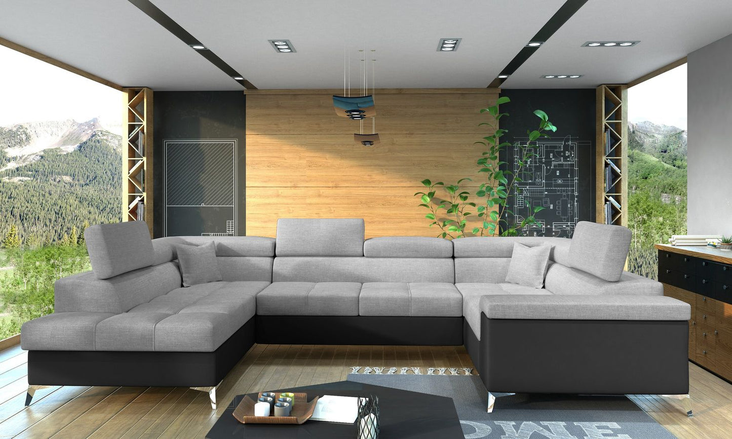 Corner Sleeper Sofa Thiago 30 | size: Width: 208cm, Height: 88cm, Depth: 43cm | color: Sawana/Soft | image: 1 | variant: 1016498