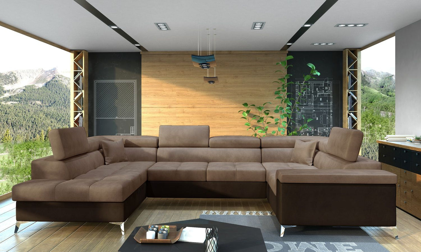 Corner Sleeper Sofa Thiago 34 | size: Width: 208cm, Height: 88cm, Depth: 43cm | color: Monolith | image: 1 | variant: 1016502