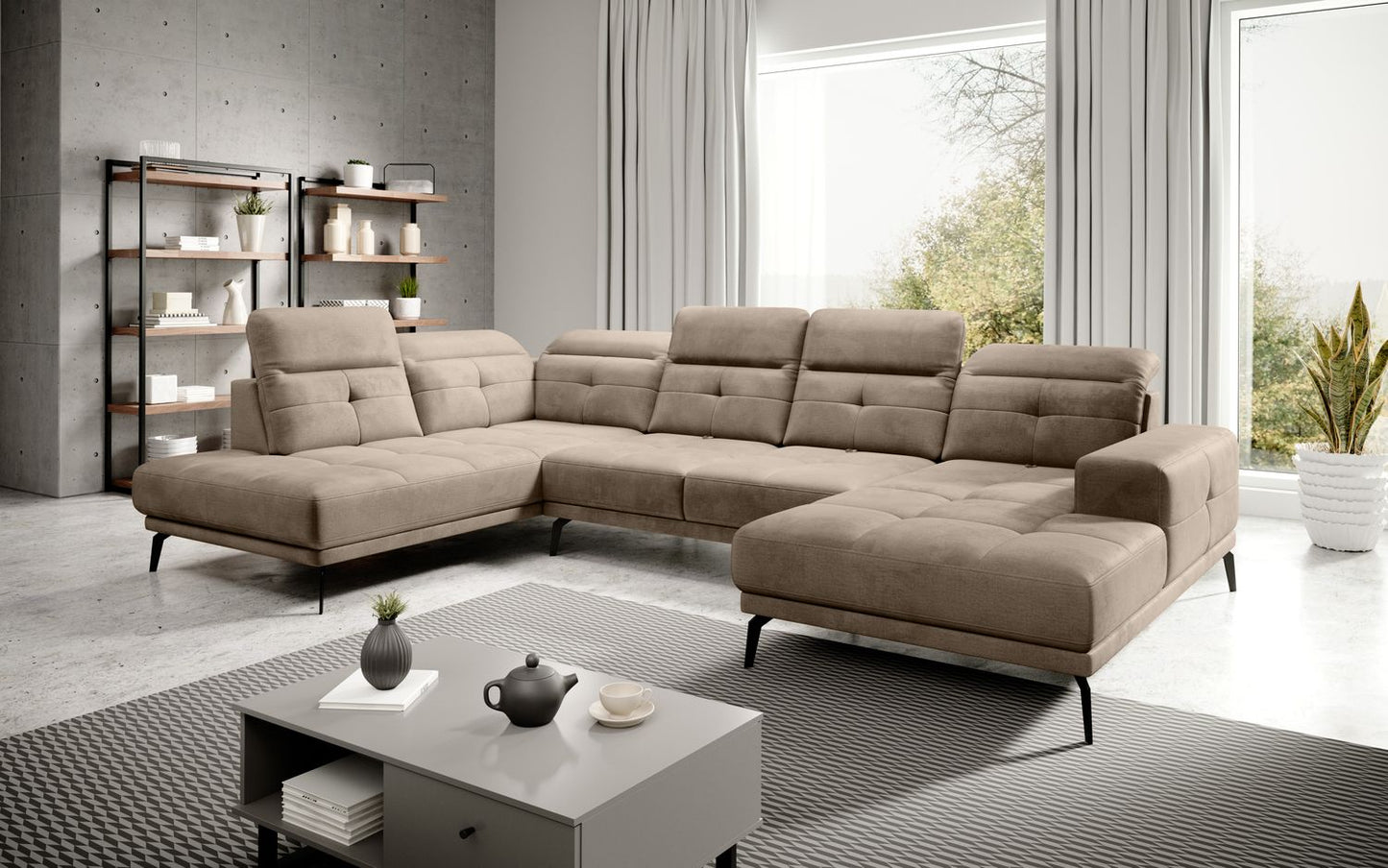 Corner Sofa Alnwick 29 | size: Width: 350cm, Height: 107cm, Depth: 205cm | color: Nube | image: 1 | variant: 1015287