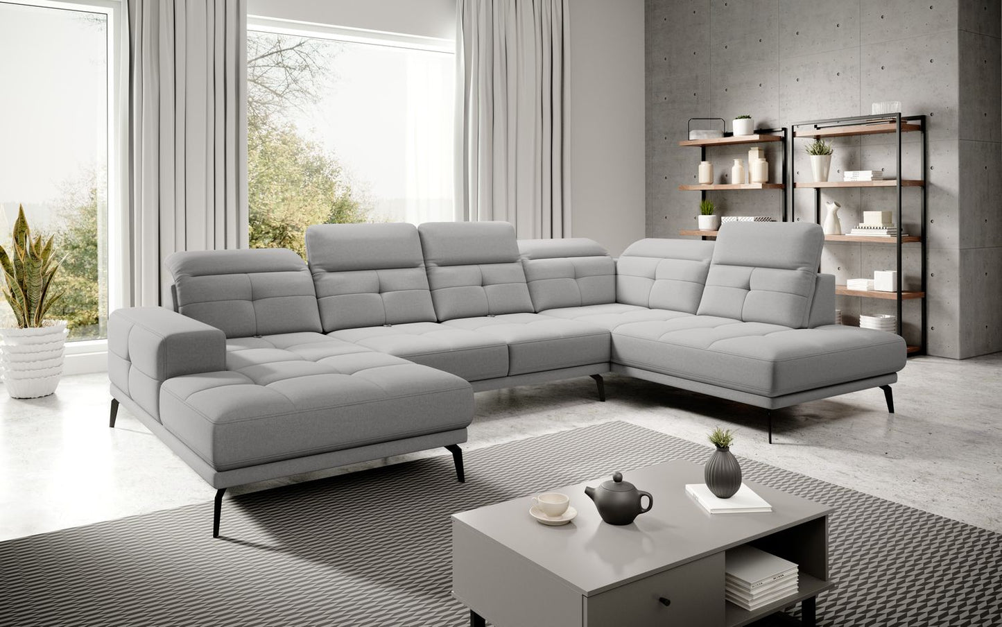 Corner Sofa Alnwick 51 | size: Width: 350cm, Height: 107cm, Depth: 205cm | color: Gojo | image: 1 | variant: 1015309