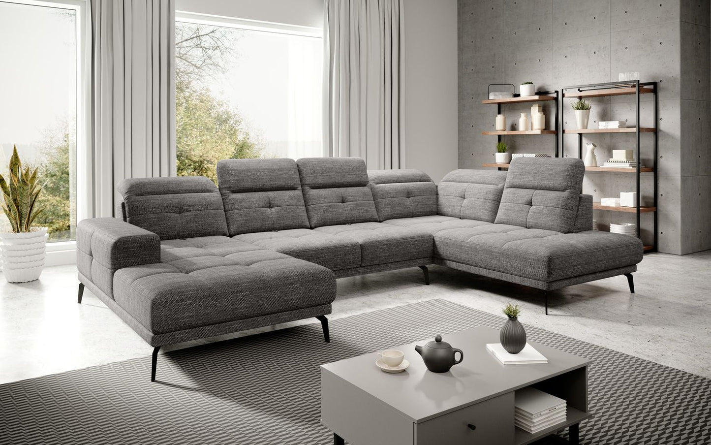Corner Sofa Alnwick 73 | size: Width: 350cm, Height: 107cm, Depth: 205cm | color: Marte | image: 1 | variant: 1015331