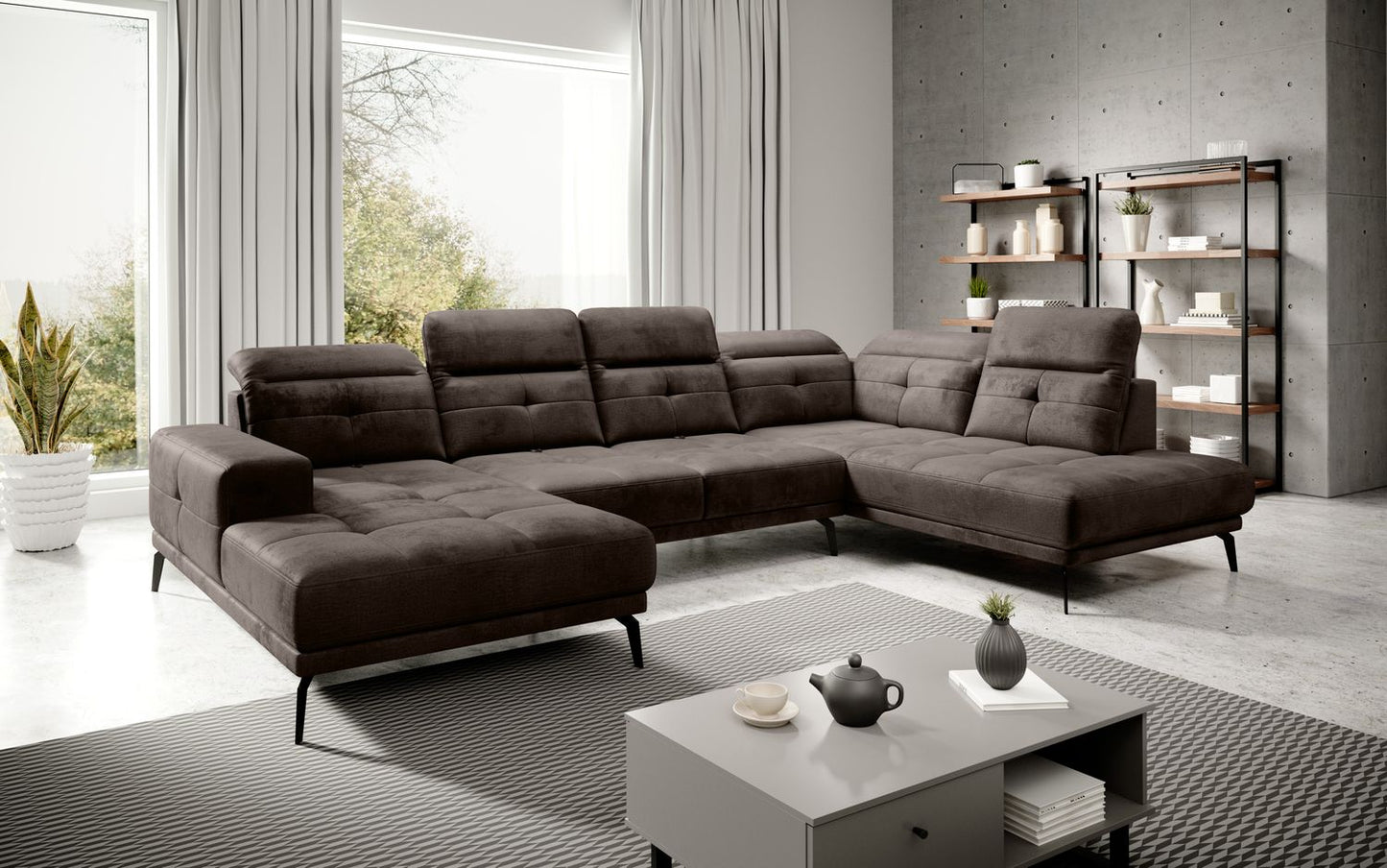 Corner Sofa Alnwick 80 | size: Width: 350cm, Height: 107cm, Depth: 205cm | color: Nube | image: 1 | variant: 1015338