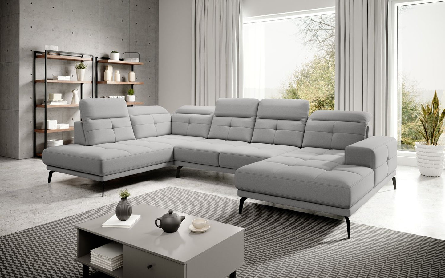 Corner Sofa Bretan 2 | size: Width: 350cm, Height: 107cm, Depth: 205cm | color: Gojo | image: 1 | variant: 1014314