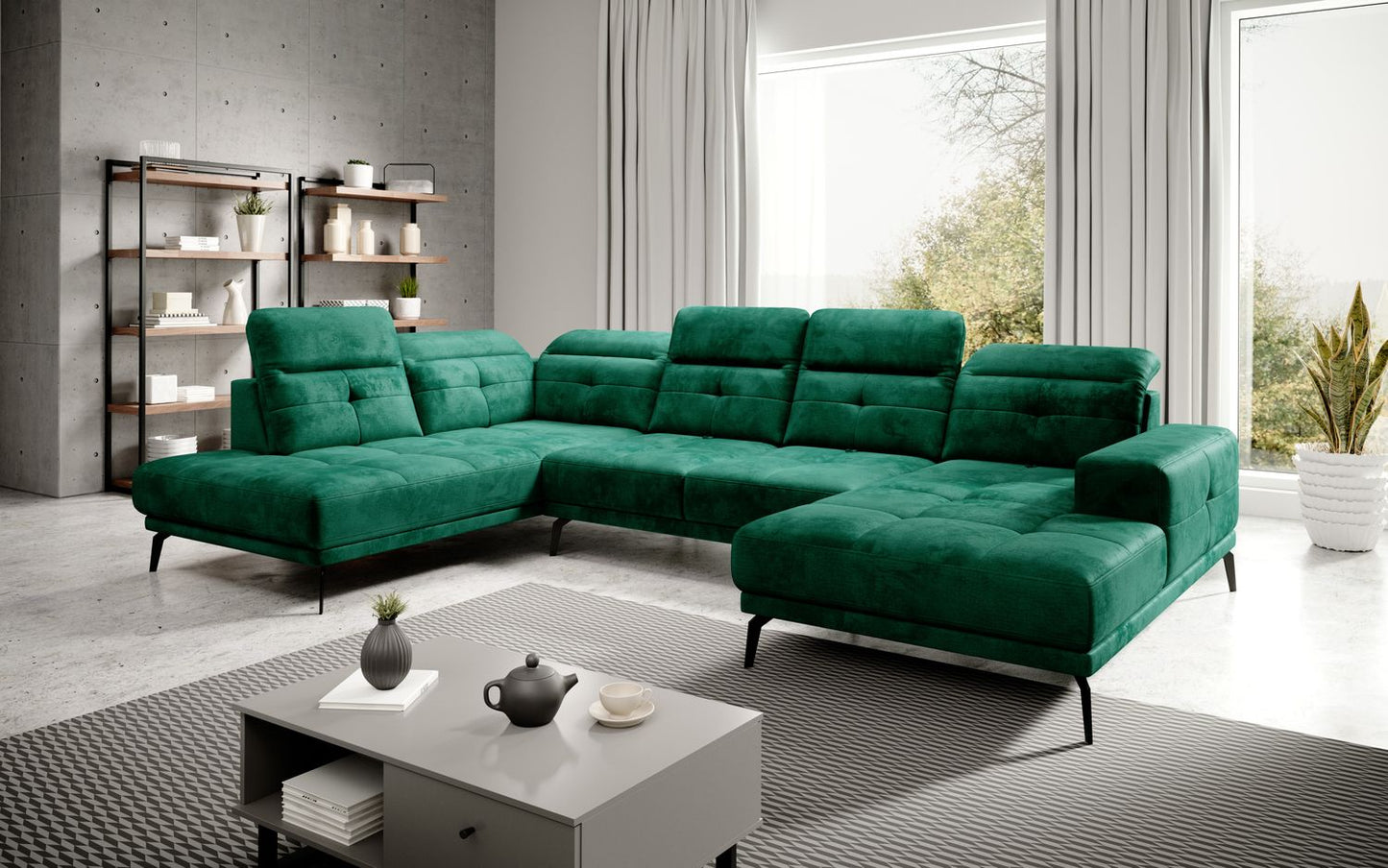 Corner Sofa Bretan 38 | size: Width: 350cm, Height: 107cm, Depth: 205cm | color: Nube | image: 1 | variant: 1014350