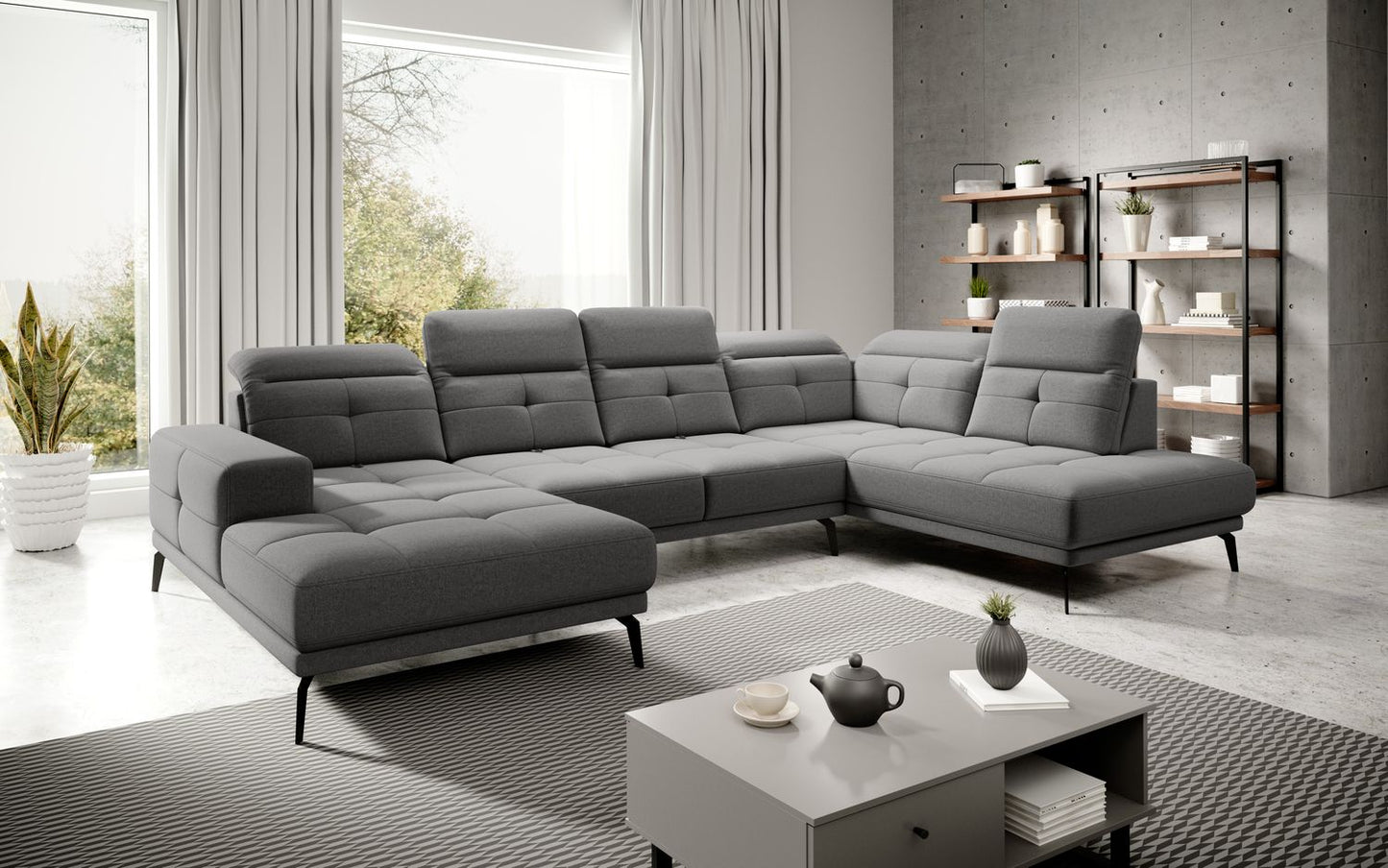 Corner Sofa Bretan 55 | size: Width: 350cm, Height: 107cm, Depth: 205cm | color: Gojo | image: 1 | variant: 1014367