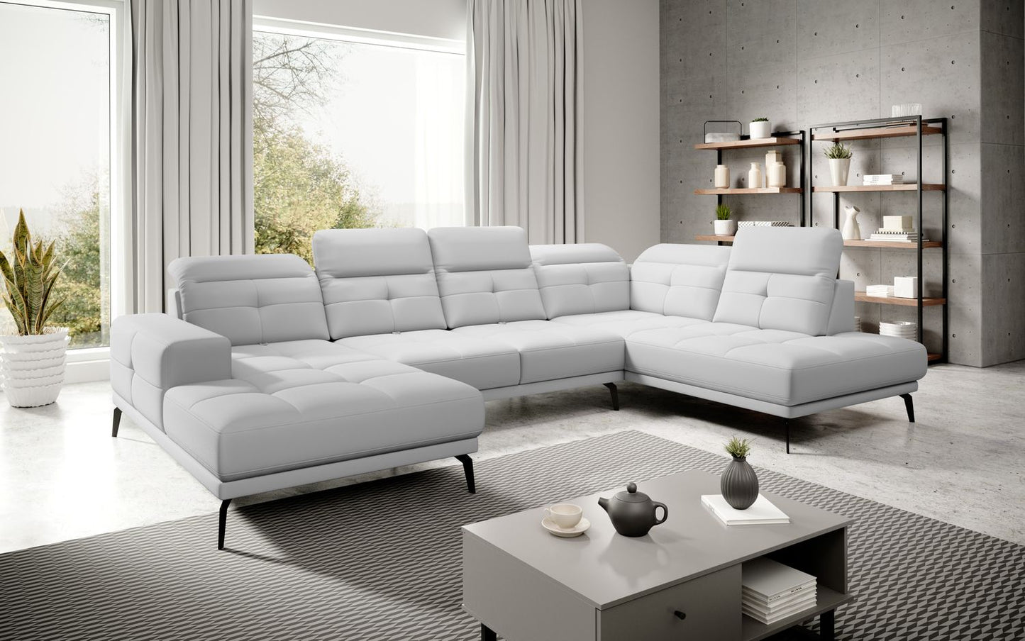 Corner Sofa Bretan 74 | size: Width: 350cm, Height: 107cm, Depth: 205cm | color: Softis | image: 1 | variant: 1014386