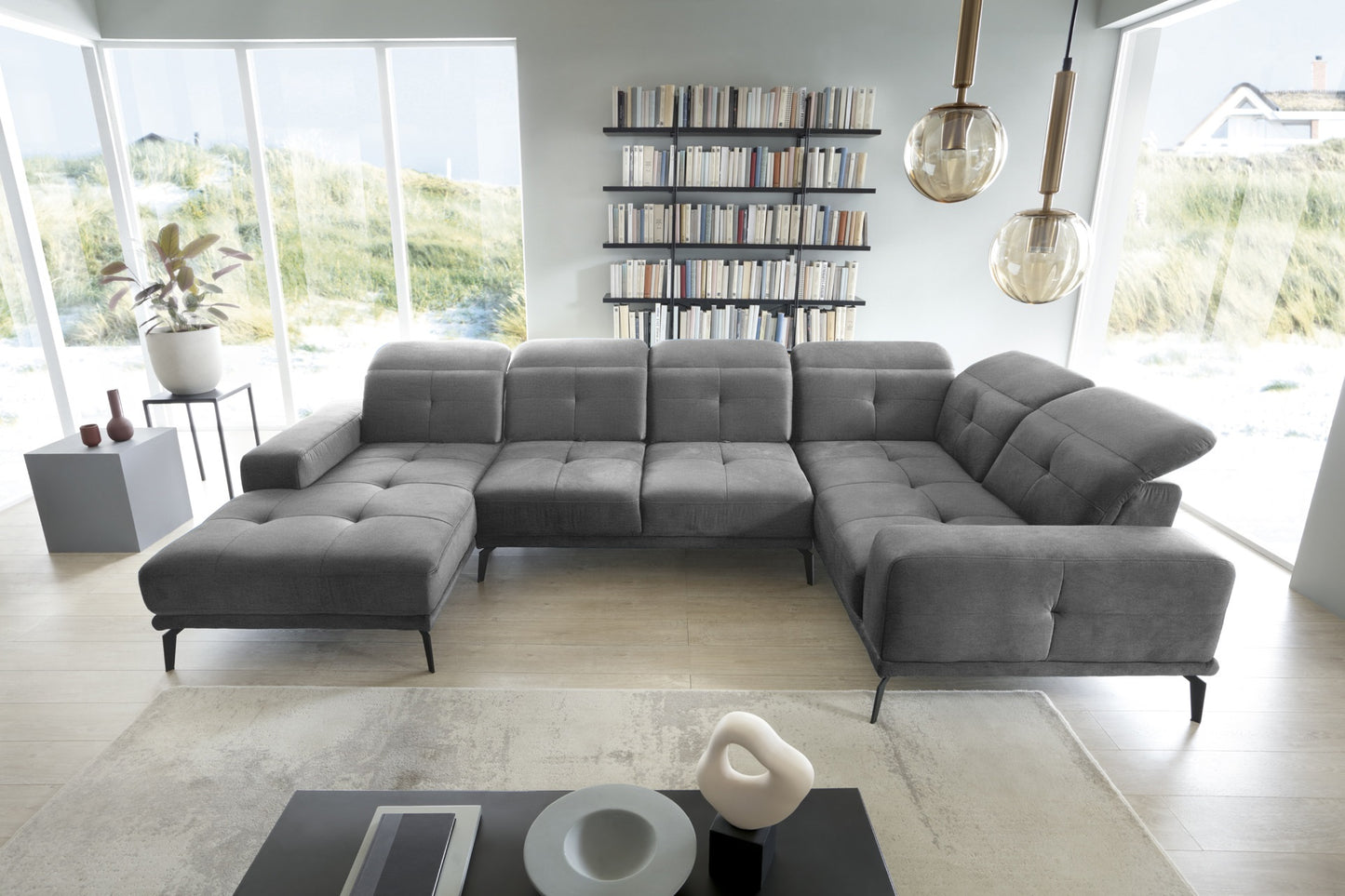 Corner Sofa Louth 61 | size: Width: 350cm, Height: 77cm, Depth: 201cm | color: Nube | image: 1 | variant: 1015938